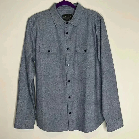 Slate & Stone Mens Blue Shirt Jacket - Picture 4 of 7